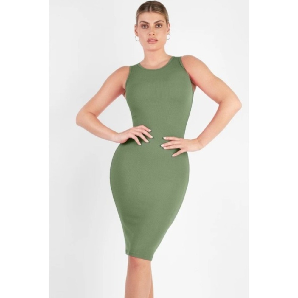 Popilush Shapewear Modal Tummy Control Midi XL Soft Quiet Luxury Bodycon Dress